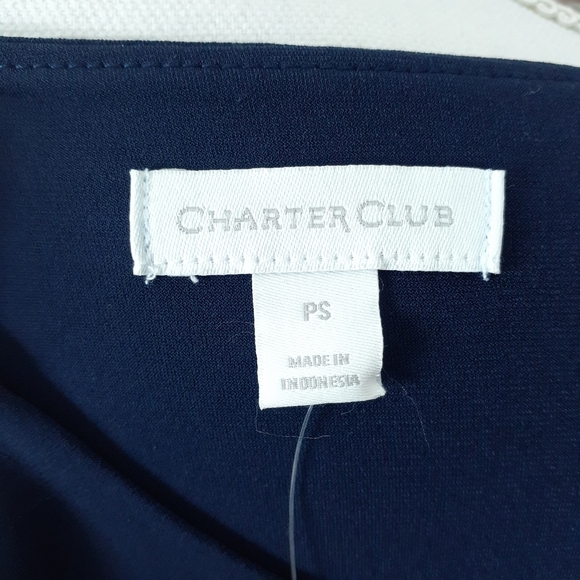 Charter Club Sleeveless Dress PS Belted Blue 529 - Picture 4 of 6